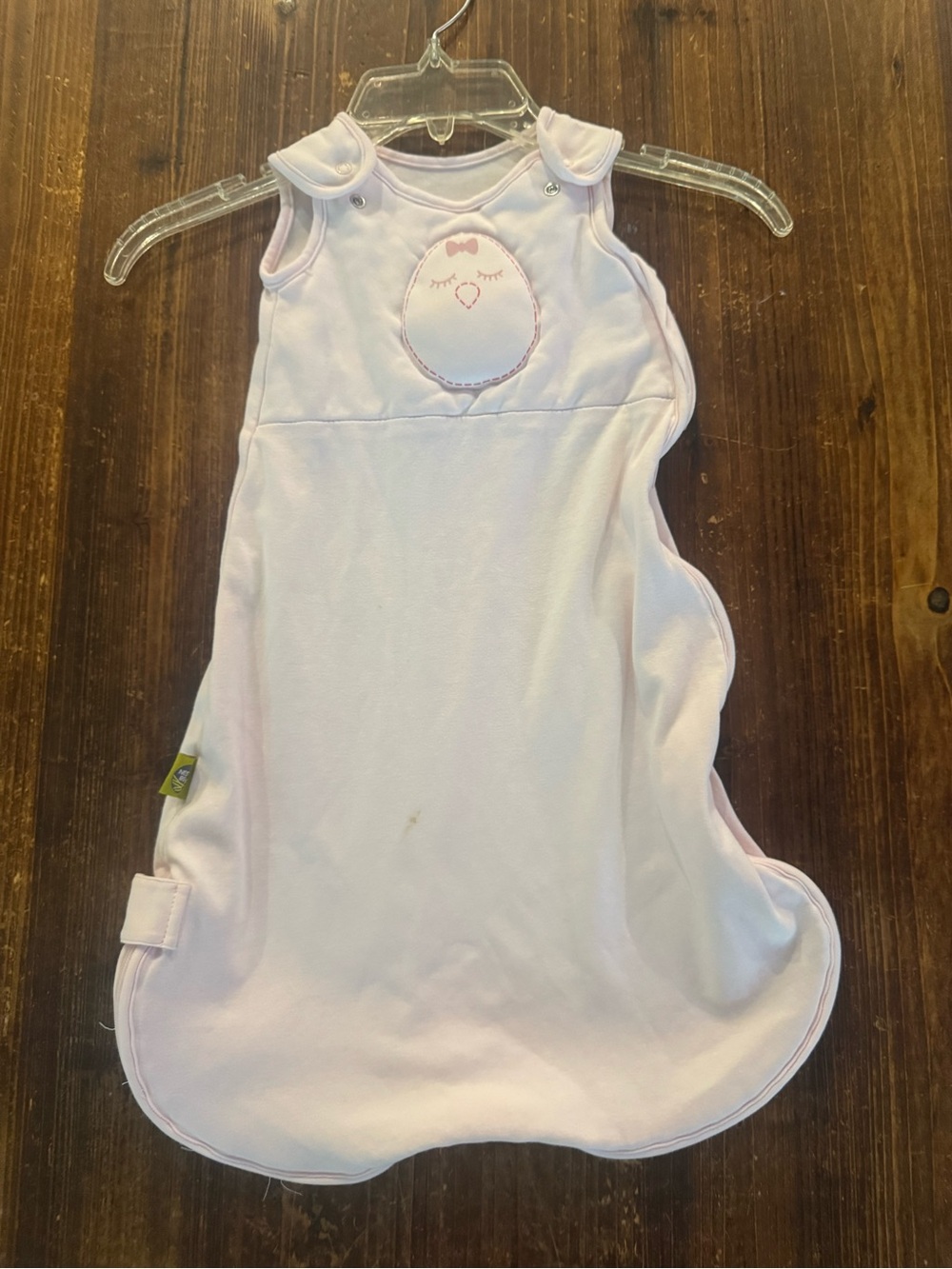 Nested Bean Pale Pink Baby Sleep Sack with Chick Embroidery